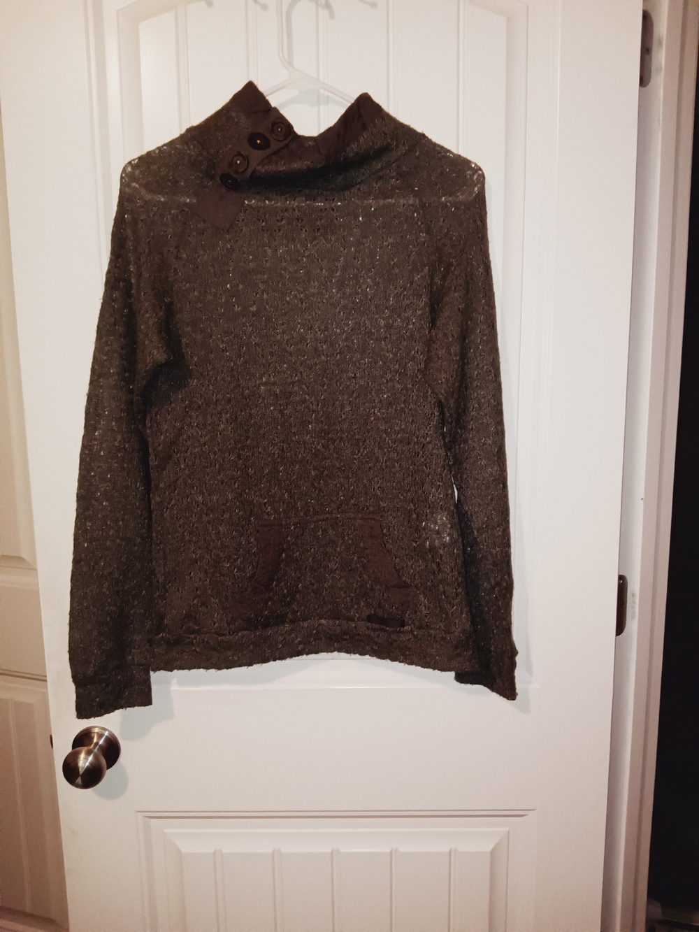 Wrangler Golden Rope Cowl Neck Button Knit Pullover Sweater | Size M